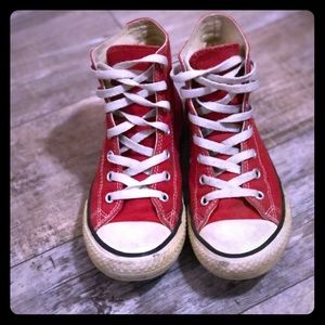 Red high top converse